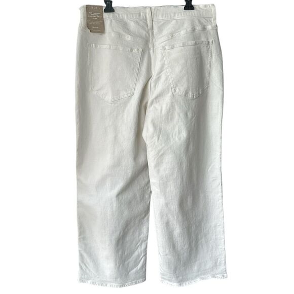 Madewell The Perfect Vintage Wide Leg Crop Tile White Size 33 - Picture 3 of 9